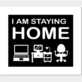 Simple I Am Staying Home Typography Design Posters and Art